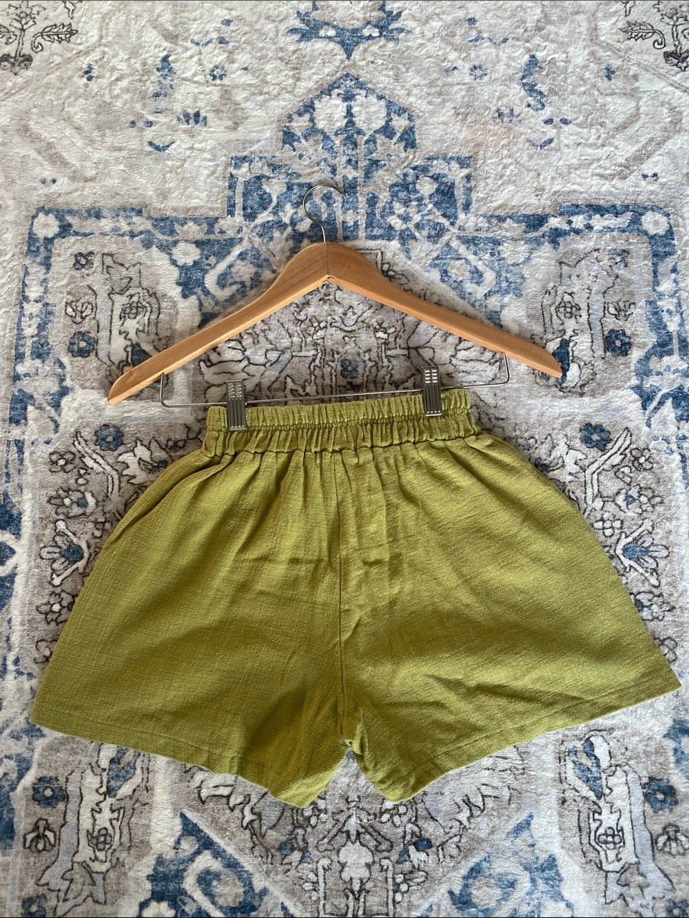 NWOT Hawaiian Golden Sea 100% Linen High-Waist Green Women’s Shorts